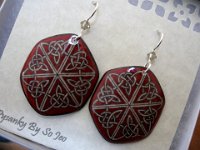 Red Celtic Triangle Earrings Pysanky Eggshell Jewelry By So Jeo : pysanky pysanka ukrainian easter egg batik art eggshell jewelry pendants earrings drop dangle etched flowers gift women accessories accessory pendant necklace bail crystal finding sterling silver filled sojeo flowers celtic purple white red pink brown green purple orange cream burgundy magenta teal turqoise crows crow blue black so jeo art handmade